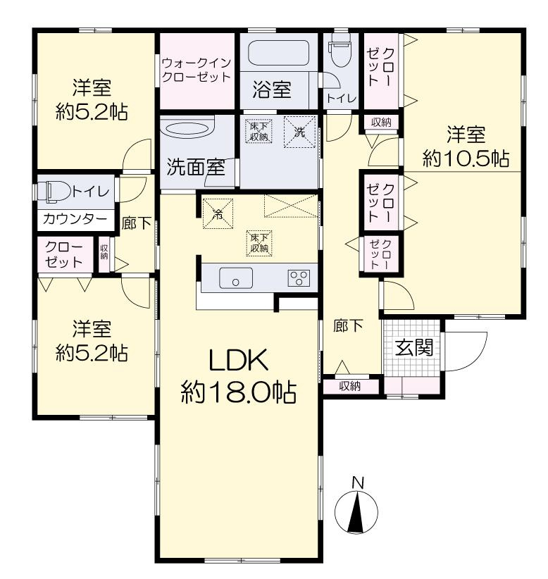 ブルーミングガーデン　岡山市東区南古都【３期】【仲介手数料無料】の間取り