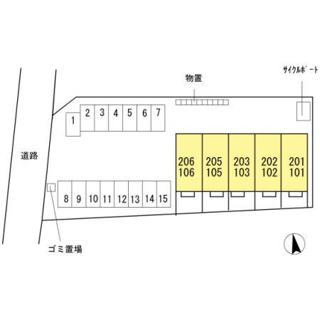 サンシャイン上冨居の区画図