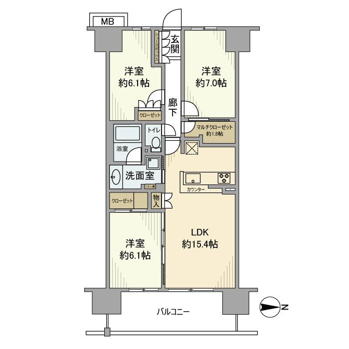 ガーデンゲート千葉ニュータウン中央ＥＡＳＴ棟の間取り