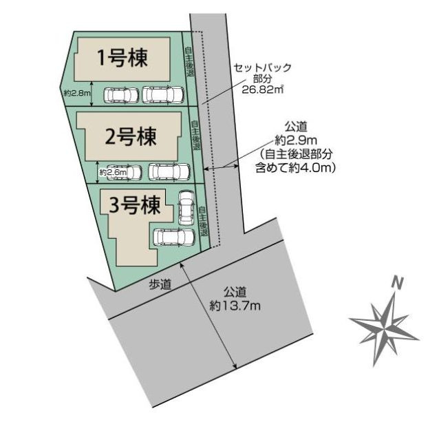 小田原市小八幡1丁目新築戸建て　3号棟の区画図|区画図「小田原市小八幡1丁目新築戸建て」