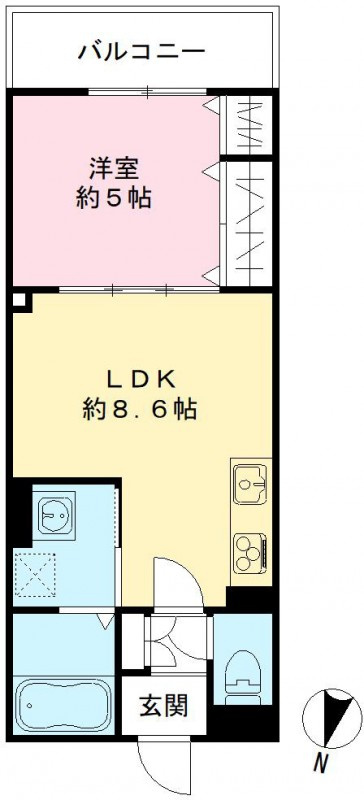 クリエオーレ下神田Ⅱの間取り|3号室