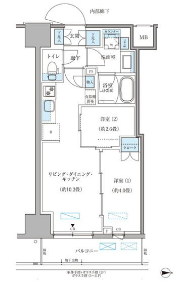 【間取り】 | パークアクシス住吉ガーデンスクエア