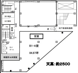 大阪市中央区南船場２丁目の店舗事務所の区画図