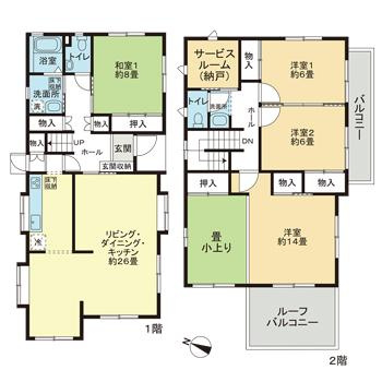 相模原市中央区由野台２丁目戸建の間取り