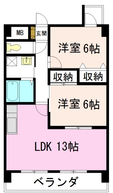 マ・メゾン小牧原　南館の間取り