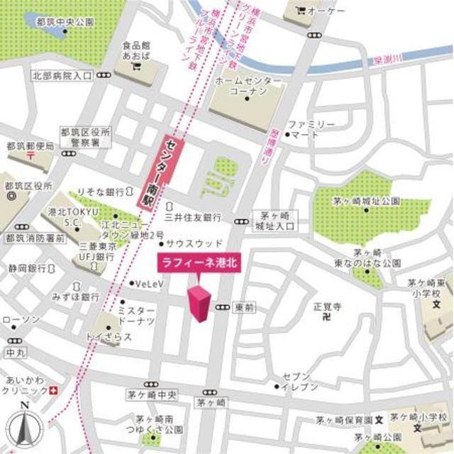 ラフィーネ港北の地図