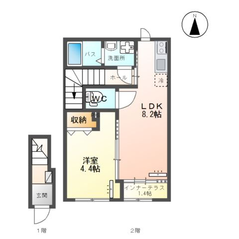 仮）守谷市松ヶ丘５丁目アパート新築工事の間取り