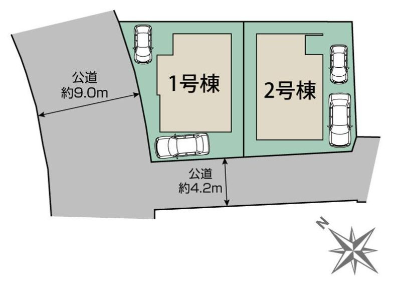 茅ヶ崎市松風台新築戸建て　1号棟の区画図|区画図「茅ヶ崎市松風台新築戸建て」