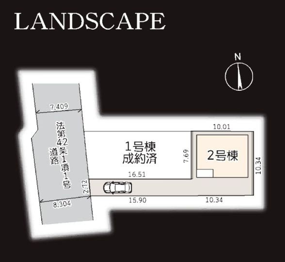 茅ヶ崎市菱沼1丁目新築戸建て　2号棟の間取り|区画図「茅ヶ崎市菱沼1丁目新築戸建て」