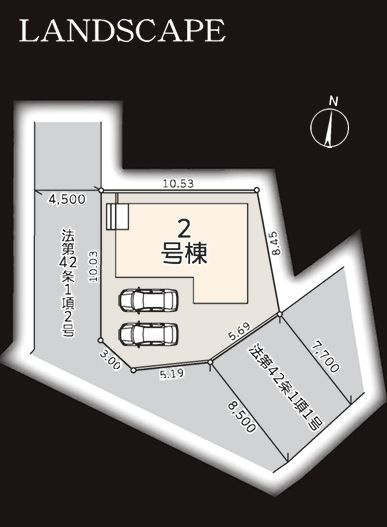 大和市下鶴間新築戸建て　2号棟の区画図|区画図「大和市下鶴間新築戸建て　2号棟」