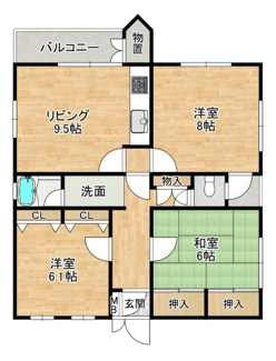 【間取り】 | 忍ケ丘クレセントヴィラB棟 | 3LDK中古マンション！