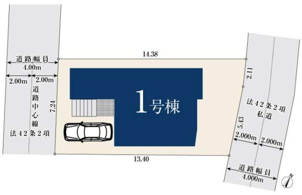 横浜市緑区中山６丁目の新築一戸建の区画図|限定1区画の販売です！
お気軽にお問合せ下さい！