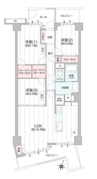 小田公園エルハイツの間取り