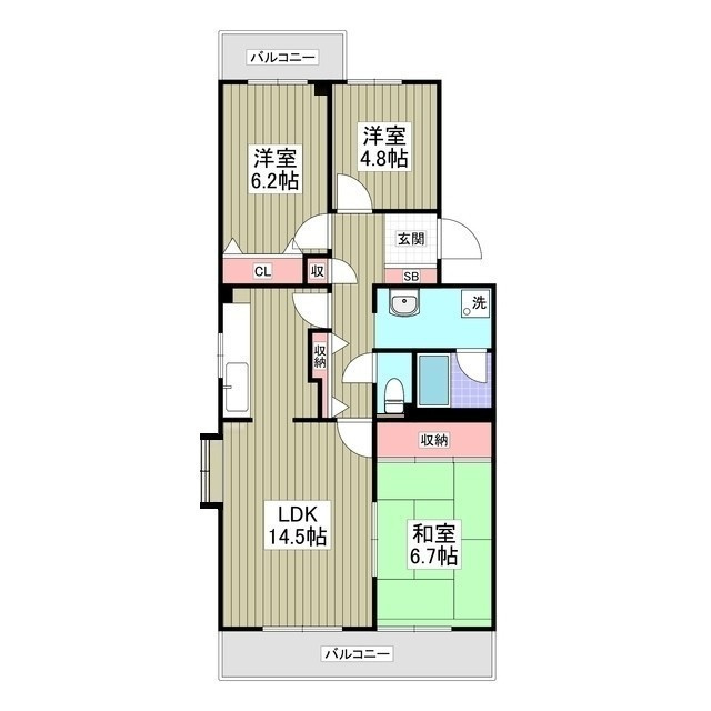 竜ヶ崎ハイツBの間取り