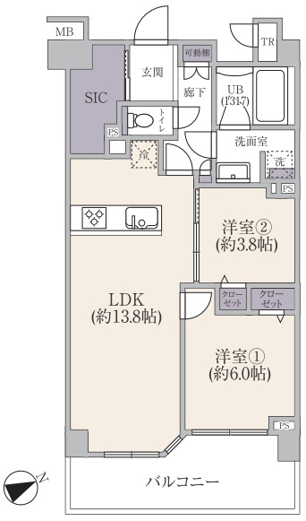 センシア山手大塚の間取り