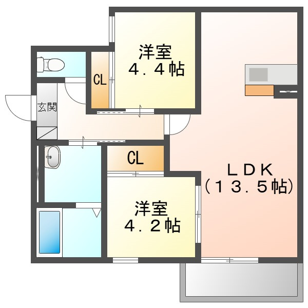 ＲＥＧＡＬＥＳＴ伊島Ⅱの間取り
