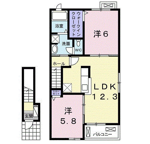 レジナス和多田Ⅰの間取り
