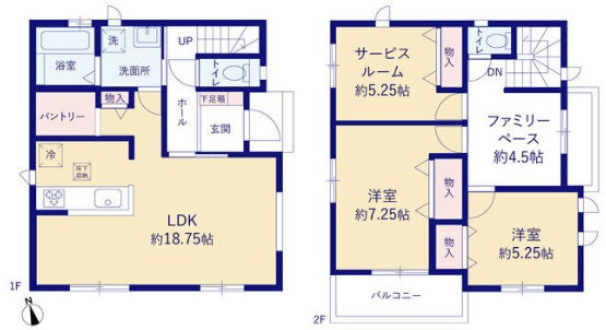 南東角地　駐車2台　長期優良　玉津町高津橋　2号棟　新築戸建の間取り