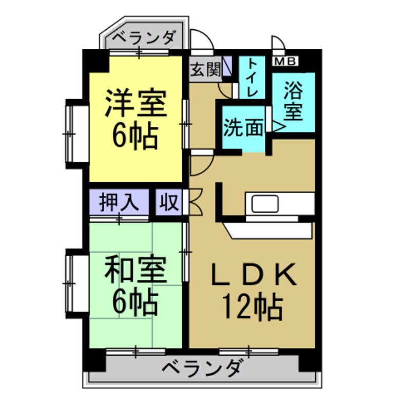 リブインサカイⅢの間取り