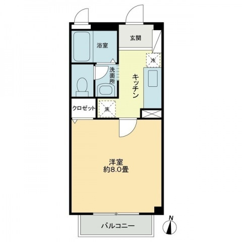 岡山市北区今６丁目のアパートの間取り