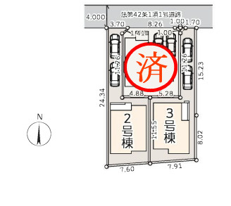 藤沢市羽鳥3丁目　新築戸建　全3棟3号棟の区画図