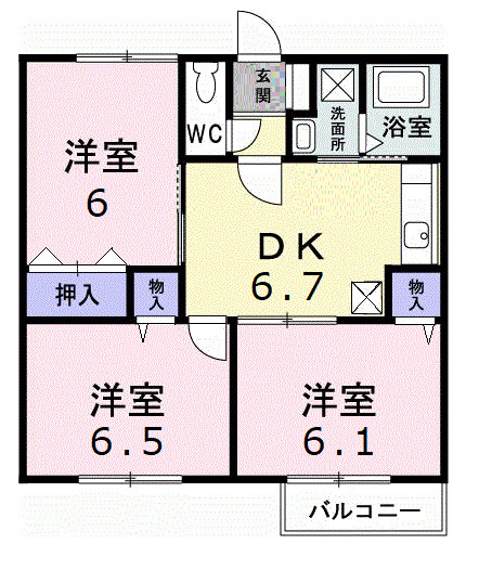 ツインヒルズ　Ａの間取り
