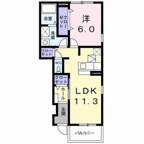 レーゲン　ボーゲンＢの間取り