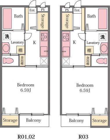 ケストレルの間取り|収納豊富で住みやすいコンパクトな1K