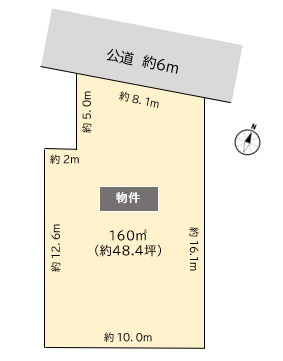 日進市南ケ丘２丁目の売地の区画図