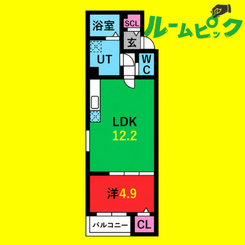 クラージュ黒川Ⅱ　名古屋市賃貸　仲介手数料無料の間取り