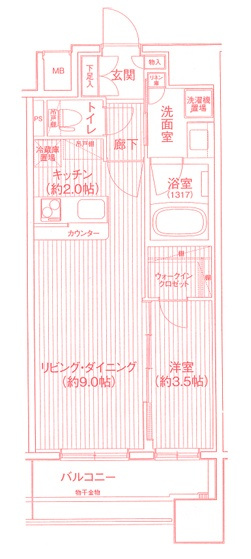 藤沢市藤沢の賃貸マンションの間取り