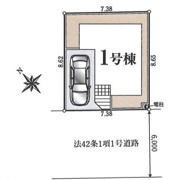 福生市北田園1丁目全1棟　新築戸建の区画図