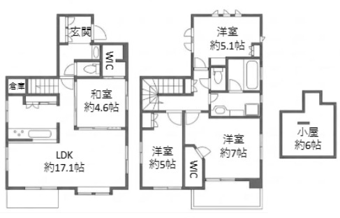 練馬区石神井台3丁目戸建の間取り