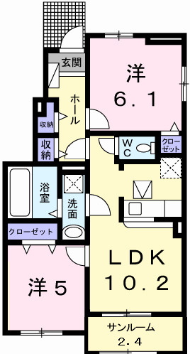 ル・レーブ坂上Ⅱの間取り