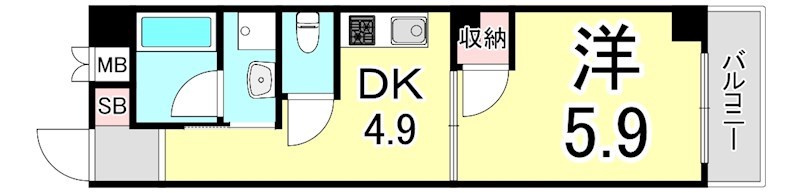 朝日プラザ湊川公園パサージュの間取り