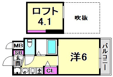 エステムコート三宮駅前ラ・ドゥーの間取り
