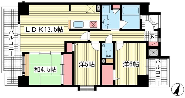 エスリード三宮フラワーロードの間取り