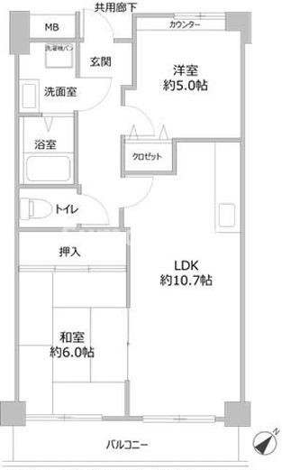 エクラシア鷹取駅前の間取り