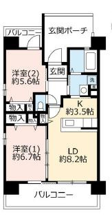 UR浜甲子園なぎさ街 22号棟の間取り