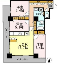 カスタリアタワー長堀橋の間取り
