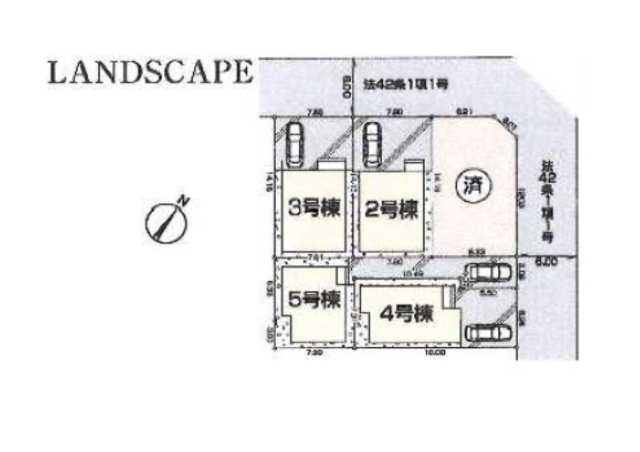 羽村市小作台５丁目の新築一戸建の区画図|全4棟が販売中です！順次物件写真を更新予定です！