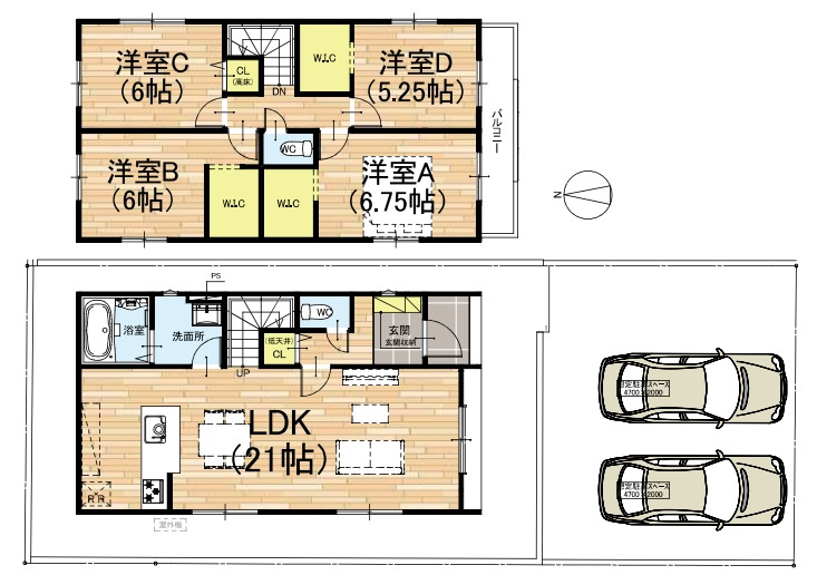 ★宇治市木幡御蔵山　第2期　新築一戸建ての間取り|３号地