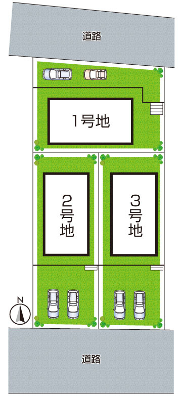 宇治市木幡御蔵山　第2期　新築一戸建ての区画図|全３区画