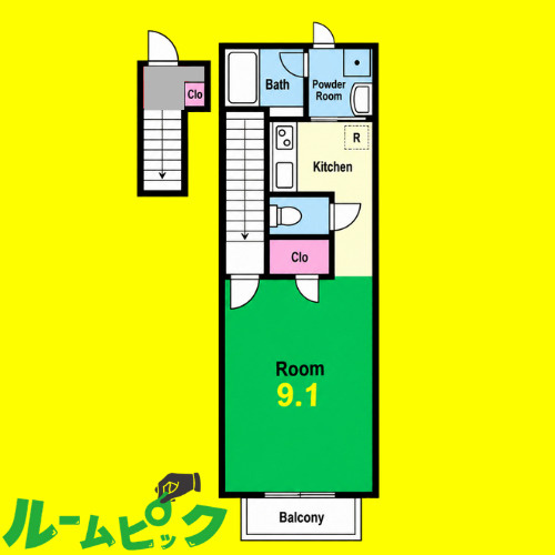 プレジール(北区)　名古屋市賃貸　仲介手数料無料の間取り