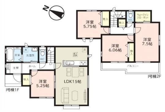 第3伊奈小室　全6棟　I号棟の間取り