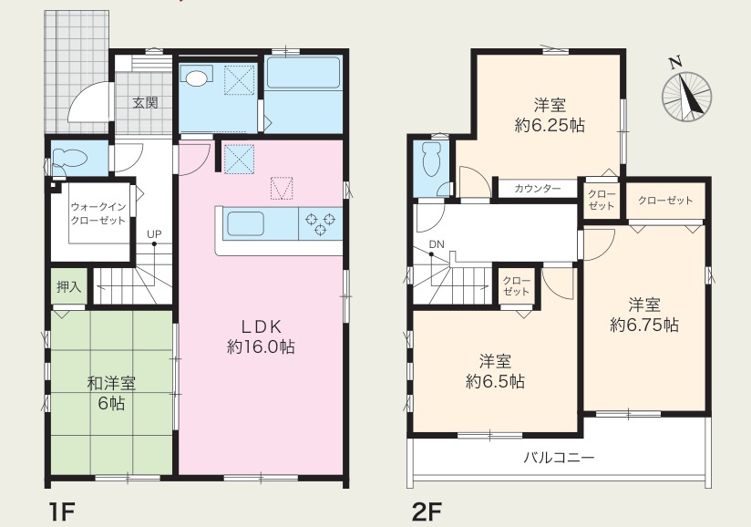 泉区岡津町 新築戸建 5690万円の間取り