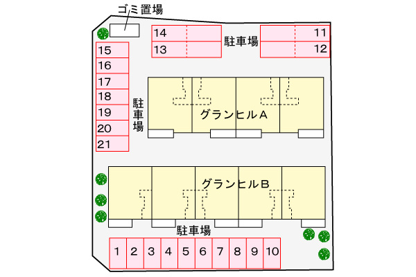 グランヒルAの区画図