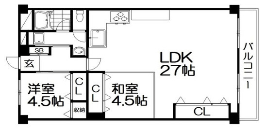 牧野駅前ハイツの間取り