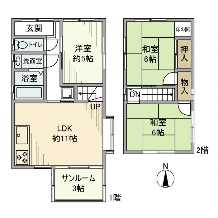 藤阪北町戸建の間取り