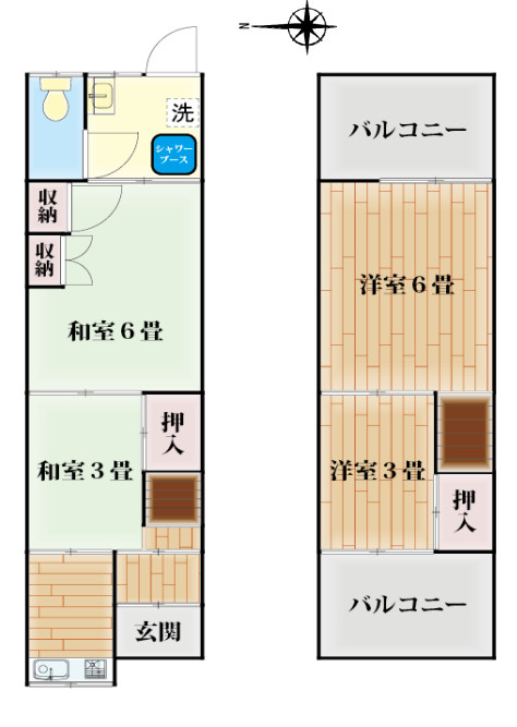 四條畷市南野テラスの間取り